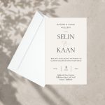 Sade Tipografik Düğün Davetiyesi