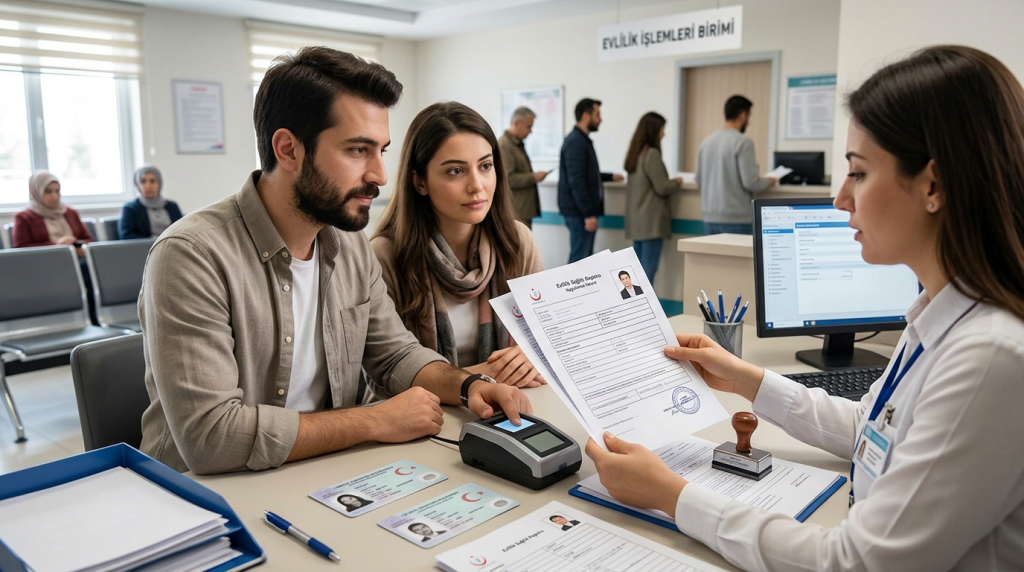 Evlilik Sağlık Raporu Nereden Alınır? 2026 Resmî İşlem Rehberi için evlilik sağlık raporu 2026 odaklı editoryal görsel