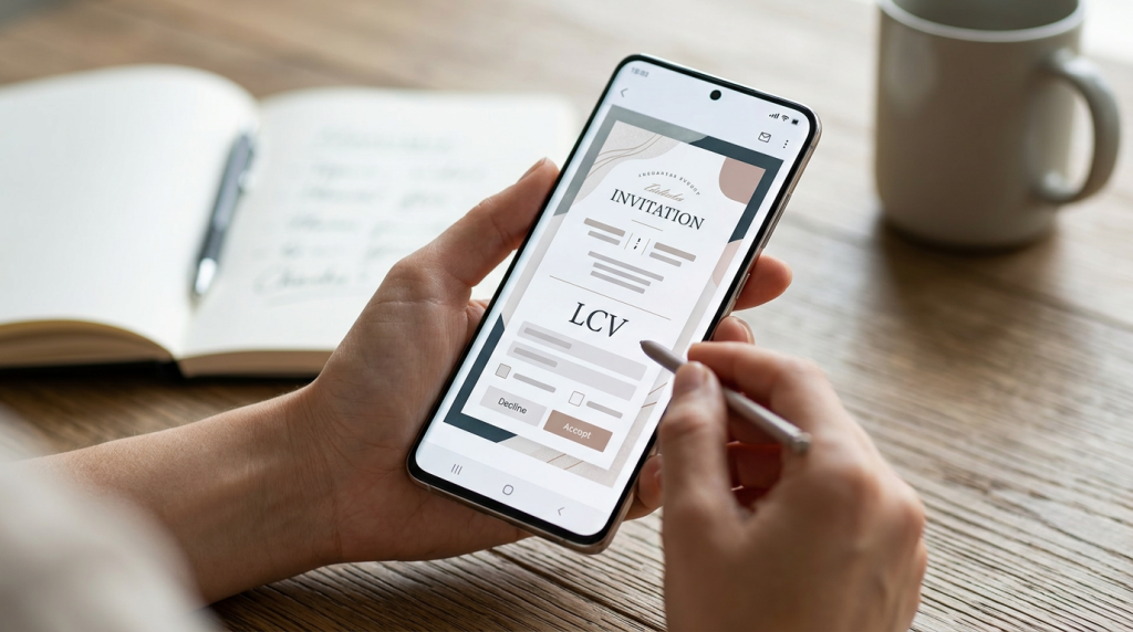 LCV Nedir? Davetiyede LCV Nasıl Kullanılır? için davetiyede LCV odaklı editoryal görsel