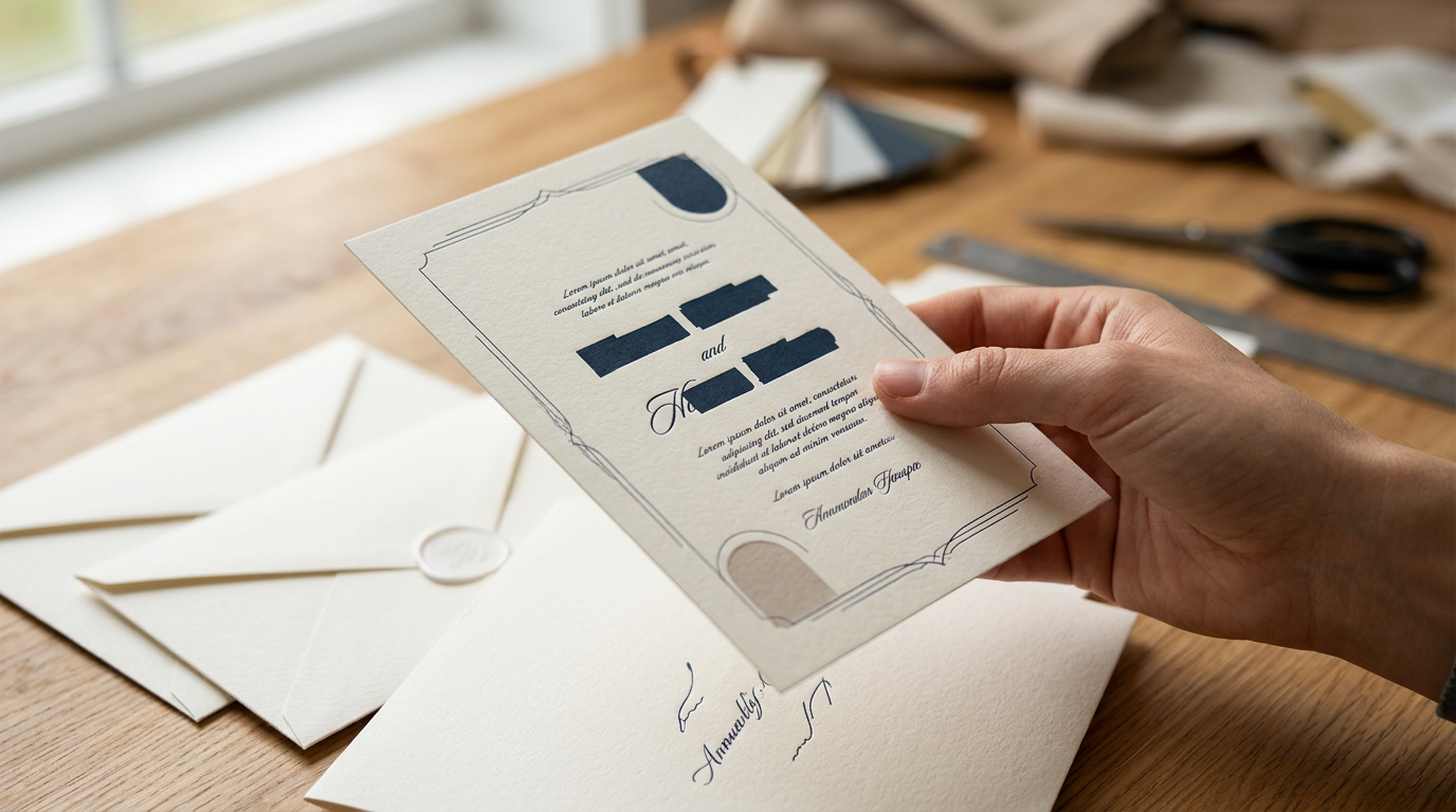 Microsoft Designer Davetiye Baskı Rehberi için Microsoft Designer davetiye baskı odaklı editoryal görsel