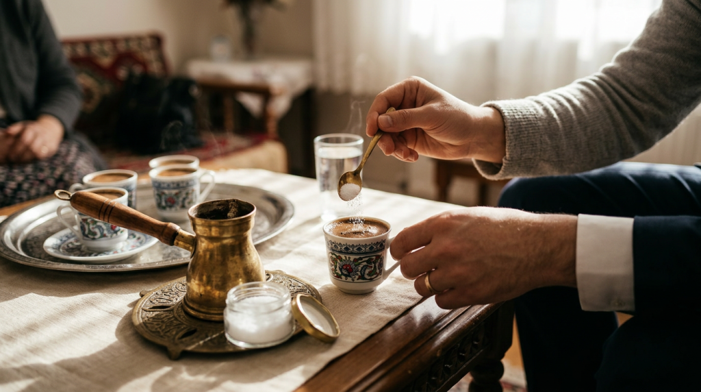 Tuzlu Kahve Geleneği: Hikâyesi ve Tarifi için tuzlu kahve geleneği odaklı editoryal görsel